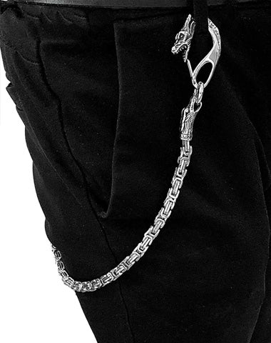 Cool Silver Dragon Stainless Steel Wallet CHain Long Biker Wallet CHain jeans chain jean chain For Men