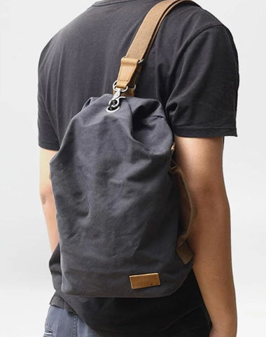 Canvas Sling Bag, Large Canvas Chest Bag Sling Chest shoulder Bag Crossbody  Sling Backpack for Men Women