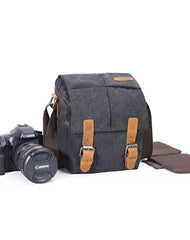 Brown CANVAS WATERPROOF MENS Small Side CAMERA Bag LARGE NIKON CAMERA BAG Gray DSLR CAMERA Messenger BAG FOR MEN