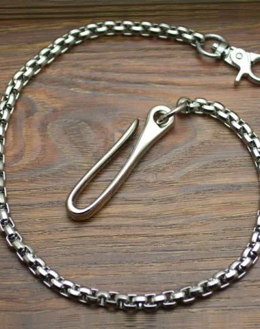 Cool Men's Handmade Stainless Steel Silver Biker Wallet Chain Pants Chain Wallet Chain For Men