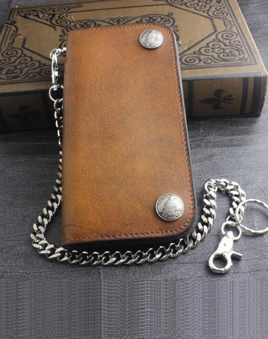 Small Biker Wallet for Men Stylish Personalized Leather 