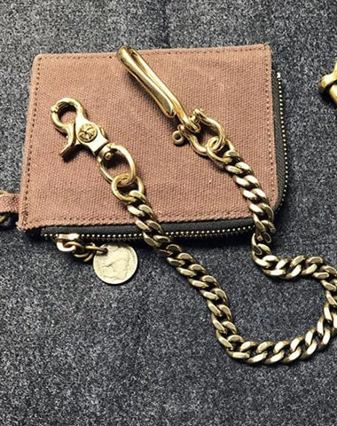Solid Brass Wallet Chain with Fish Hook – Eternal Leather Goods