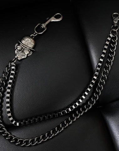 Badass Men's Black Wallet Chain Pants Chain Long Biker Wallet Chain For Men