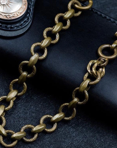 Solid Men's Handmade Pure Brass Python Buckle Key Chain Pants Chains Biker Wallet Chain For Men