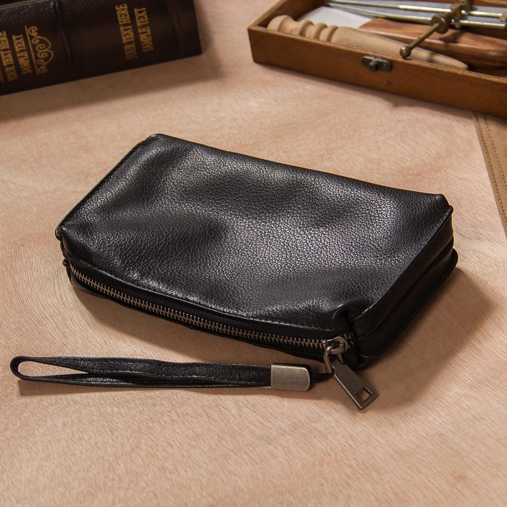 Leather Men's Clutch Bag Brown Black Purse for Men Men 