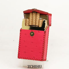 Cool Handmade Leather Womens Pink Cigarette Holder Case for Women