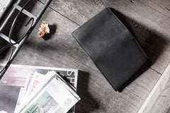 Handmade Leather Mens Cool Slim Leather Wallet Men Small billfold Wallets Bifold for Men