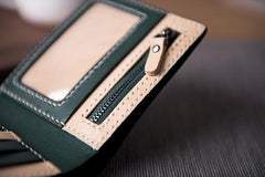 Cool Leather Mens Slim Small Wallet billfold Wallets Bifold for Men