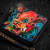 Handmade Leather Chinese Lion Tooled Mens billfold Wallet Cool Chain Wallet Biker Wallet for Men