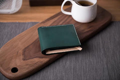 Cool Leather Mens Slim Small Wallet billfold Wallets Bifold for Men