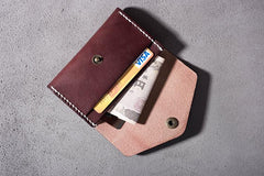 Cool Leather Mens billfold Wallet Card Holder Small Card Slim Wallet for Men