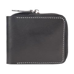 Handmade leather Mens Small biker wallet zipper billfold Chain Wallets for Men