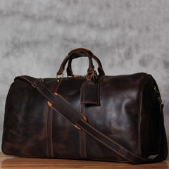 Vintage Leather Mens Cool Weekender Bag Travel Bag for Men