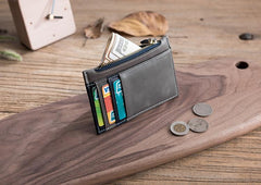 Handmade Leather Mens Cool billfold Wallet Card Holder Small Card Slim Wallets for Men