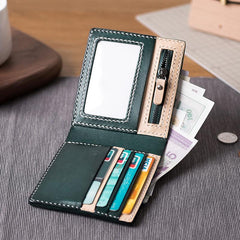 Cool Leather Mens Slim Small Wallet billfold Wallets Bifold for Men