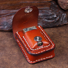 Cool Leather Mens Engraved Tiger Cigarette Holder Cases lighter Holder for Men