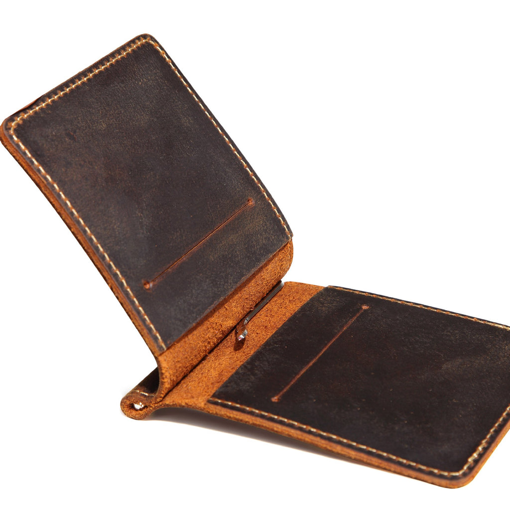 Bifold Leather Wallet with Money Clip, Men's Wallets
