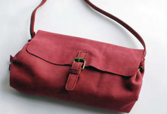 Handmade vintage rustic red leather crossbody messenger Shoulder Bag for women - EverHandmade