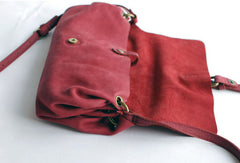 Handmade vintage rustic red leather crossbody messenger Shoulder Bag for women - EverHandmade