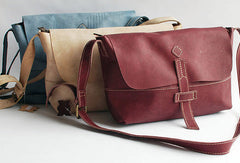 Handmade vintage rustic retro leather crossbody messenger Shoulder Bag for women - EverHandmade