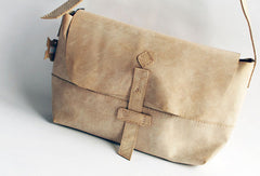 Handmade vintage rustic retro leather crossbody messenger Shoulder Bag for women - EverHandmade