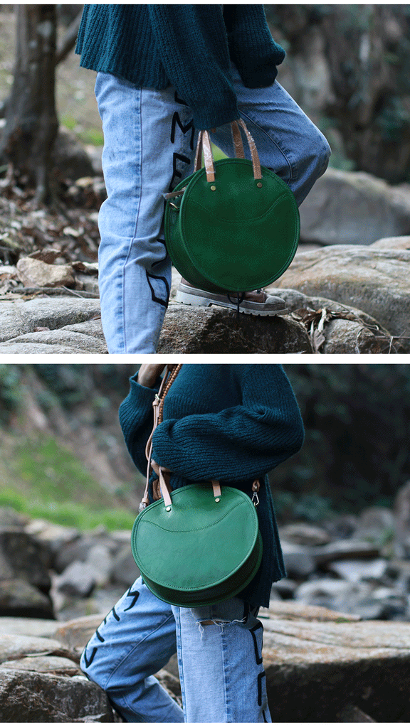 High-Quality Vintage Pattern Three-Piece One-Shoulder Crossbody Bag Green