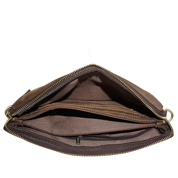 Leather Mens Brown Cool Small Messenger Bag Vintage Shoulder Bags For