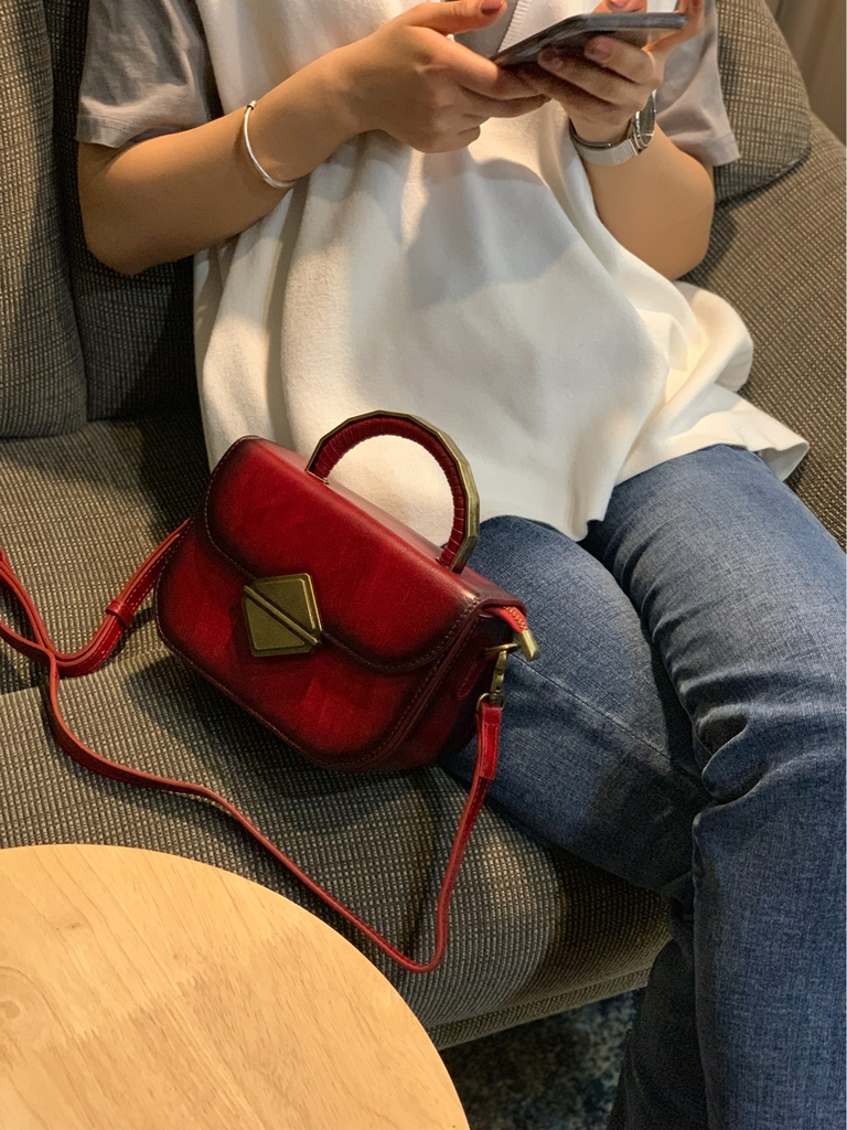 Celine Trotteur Small Red Calfskin Leather Crossbody Handbag – Foxy Luxury
