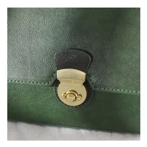 Fashion Green Leather Women's Top Handle Handbag Structured Green Smal