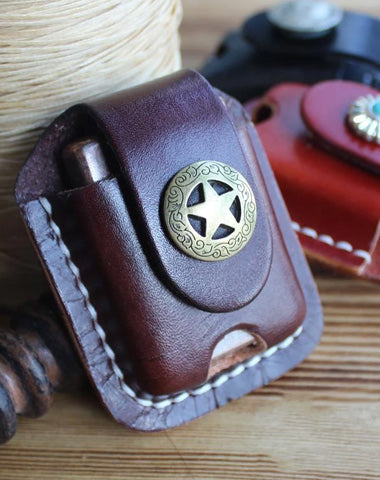 Cool Mens Leather Zippo Lighter Case Handmade Custom Zippo lighter Hol