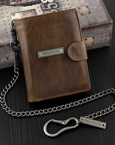 WALLETIN Olive Green Round Chain Closer With Coin Pocket PU Leather Wallets  For Men | PU