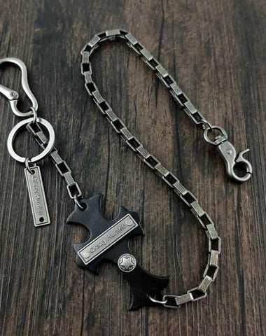 New Men Silver Metal Short Wallet Jeans Chains Trousers KeyChain Biker  Jeans Waist Chain Single Chain