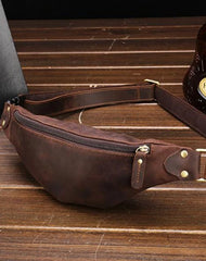 Leather Mens Fanny Pack Waist Bag Hip Pack Belt Bag Bumbag for Men