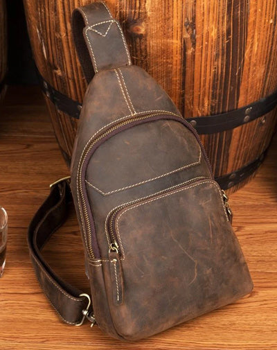 Men's Cool Barrel Leather Sling Bag