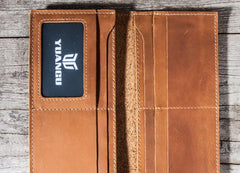 Leather Long Wallets for men Bifold Vintage Men Long Wallet